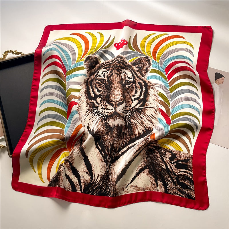 Fashion Wraps Satin Hijab Luxury Square Scarf for Women Hair Bands Ribbon Headband Silk Shawl Neckerchief Female Bandana FJ658-3