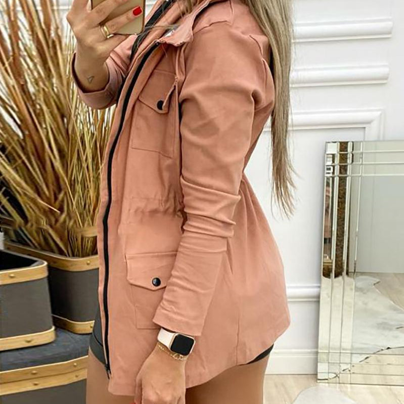 Fashion Women Blazer Fall Clothing Lady Jackets Pockt Design Casual Coat Tops