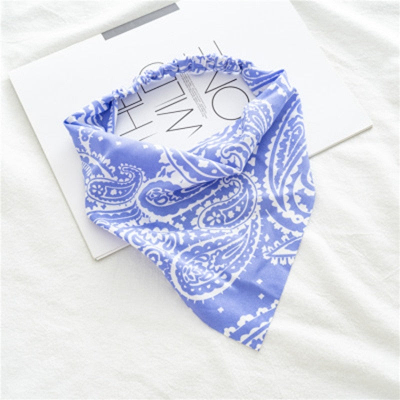 Chiffon Printing Flower Bandana Hair Scarf Headband for Women Vintage Long Ribbon Scrunchie Beach Bandanas Hair Accessories 27