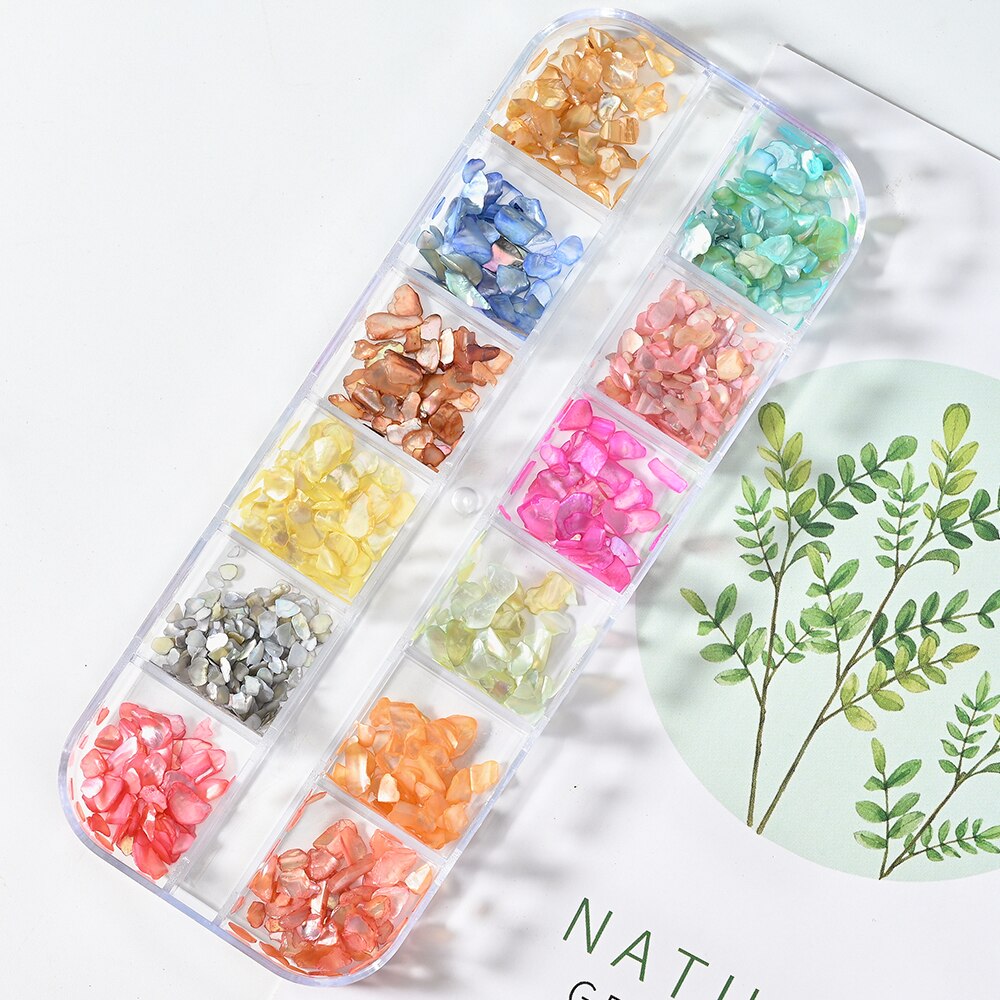 Nail Art Aurora Shell Flakes Abalone Nails Charms 3D Irregular Slice Shell Stone Sequins Nail Art Decoration Manicure Accessory PH030