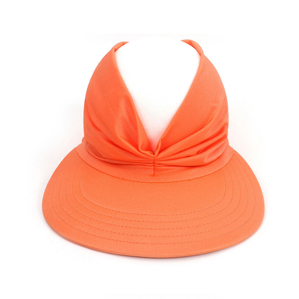 Aettechgd New Women's Summer Hat Outdoor UV Protection Sun Visor Hat Empty Top Hat Travel Seaside Beach Hat Sunscreen Orange