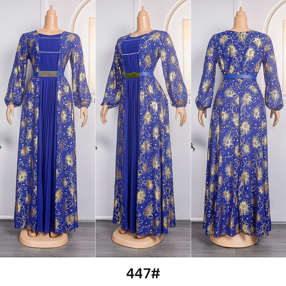 African Maxi Dresses For Women 2023 Plus Size Evening Party Long Dress Africa Clothing Elegant Kaftan Muslim Chiffon Dress