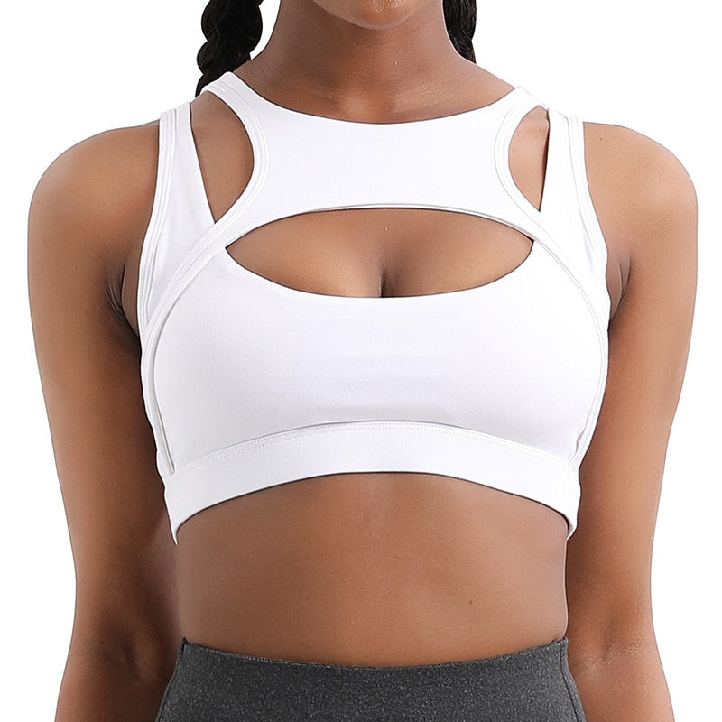 Workout Top Nylon Breathable Gym Sportswear Vest For Women Sports Fitness Female Underwear Sport running Bra Sexy Tops