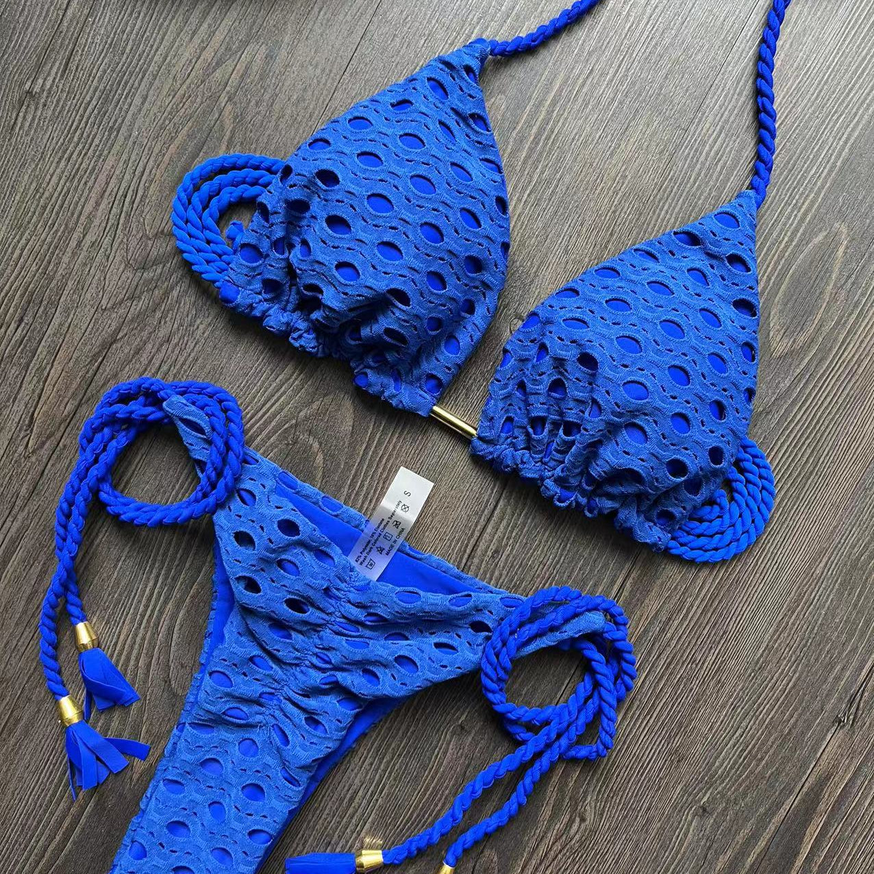 Sexy Bikini Set Swimsuit Mesh Swimwear Women white Bathing Suit Halter Top Patchwork Beachwear Women's Swimming Suit 8286