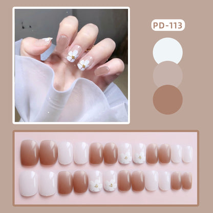 24pcs Lemon Short Wear Tips Nail False Patch Press on Nails Supplies for Professionals Artifical Fake Nails Faux Ongles Uñas