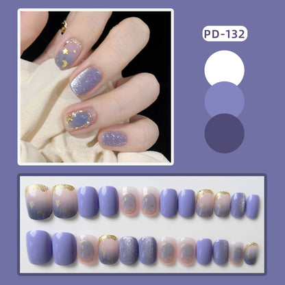 24pcs Lemon Short Wear Tips Nail False Patch Press on Nails Supplies for Professionals Artifical Fake Nails Faux Ongles Uñas