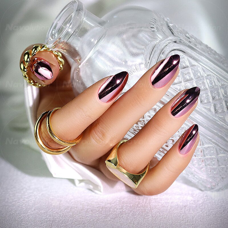 Navolution 24Pcs/Set DIY Manicure Wearable Fake Nails press on Detachable Finished Fingernails Ballet Square Head Almond Short 19