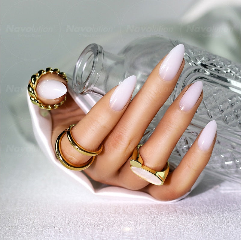 Navolution 24Pcs/Set DIY Manicure Wearable Fake Nails press on Detachable Finished Fingernails Ballet Square Head Almond Short 27