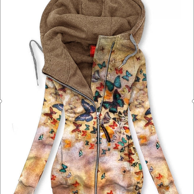 Autumn Winter Woman Sweatshirt Fleece Hooded Zipper Hoodies Female Casual Woman Cardigan Clothes for Teens 7