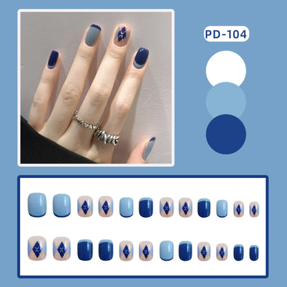 24pcs Lemon Short Wear Tips Nail False Patch Press on Nails Supplies for Professionals Artifical Fake Nails Faux Ongles Uñas