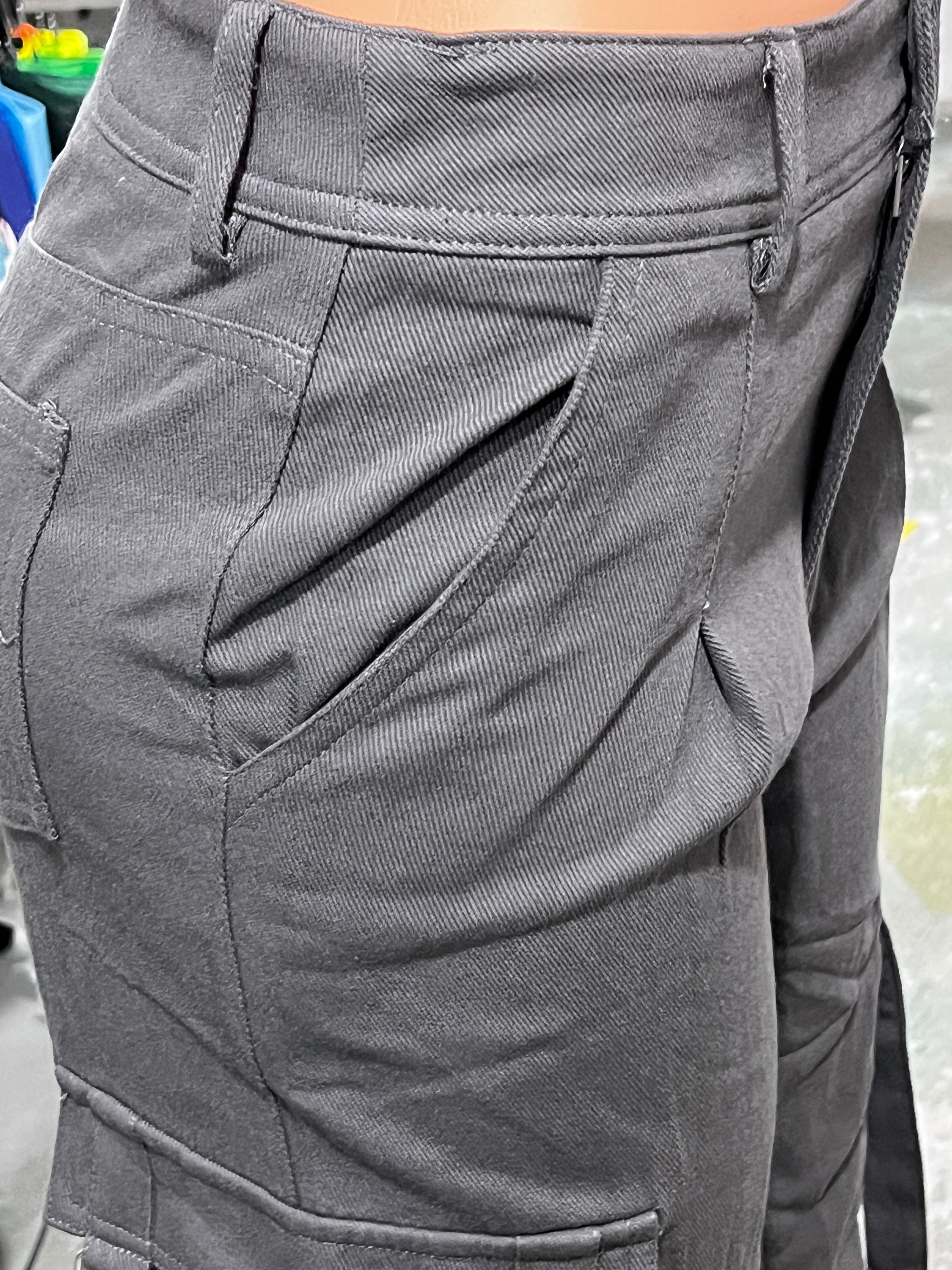 Green Cargo Pants Pocket Design High Waist Button Solid Color Pants Summer New Fashion Loose Women's Pants Streetwear