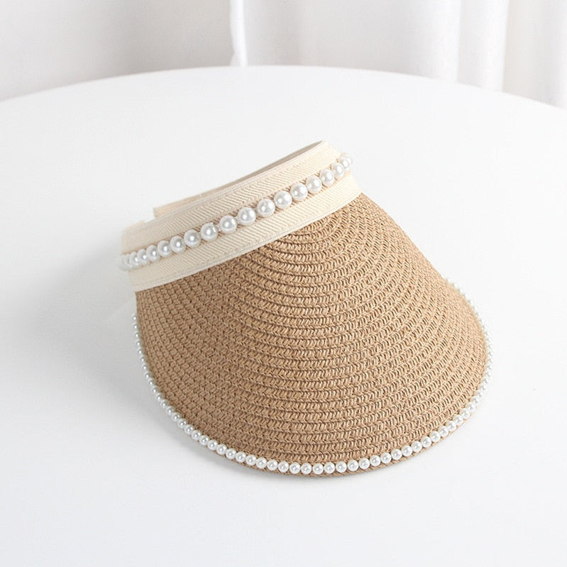Summer Empty Top Sun Hat - Female Outdoor Visor Cap Casual Shade Hat Straw Wide Large Brim Beach Sunhat Lady Style 16