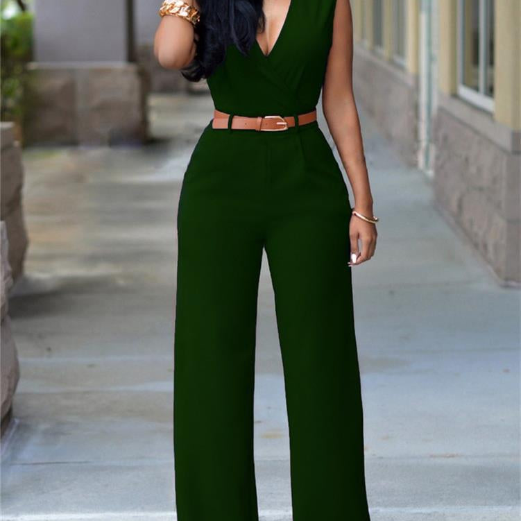Newly Women Jumpsuit Lady Sleeveless Romper Female jumpsuit Bodysuit Bodycon Party Streetwear Outfit Clothes Party Playsuit Army Green