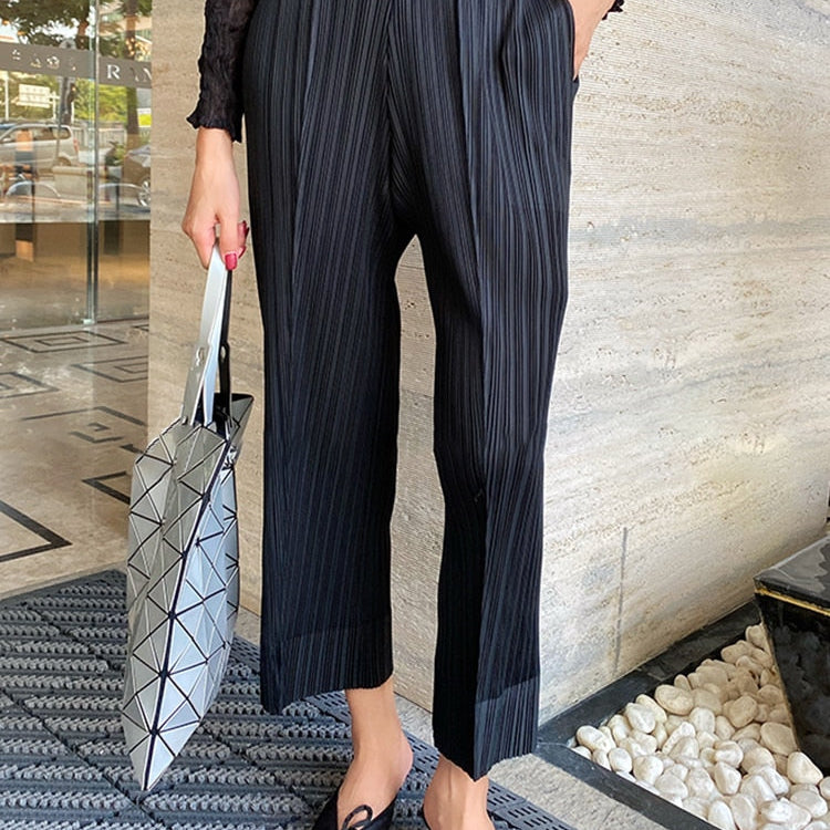 Sets Women Pleated Two Piece Set Fall Winter New Loose Casual Suit Lace Fashion Long Dress Top Pencil Pant Clothes