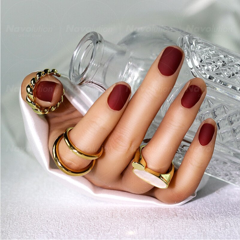 Navolution 24Pcs/Set DIY Manicure Wearable Fake Nails press on Detachable Finished Fingernails Ballet Square Head Almond Short 32