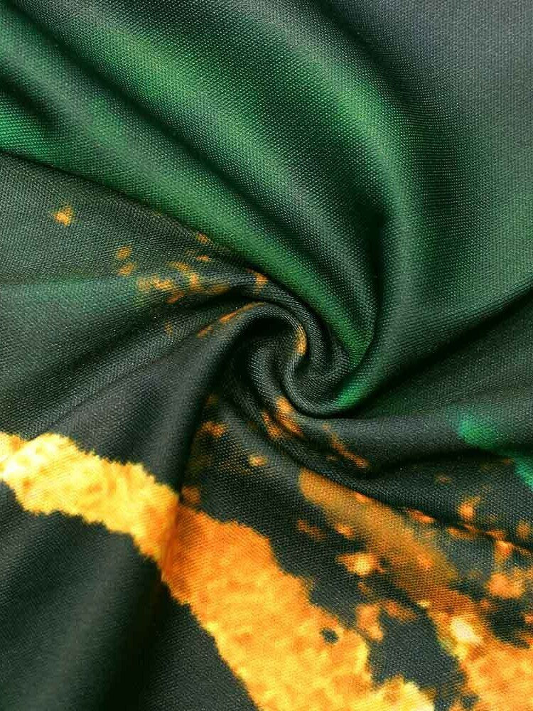 Print Jumpsuit Women Autumn and Spring New Fashion Long Sleeve Lapel Loose Casual Elegance Green Jumpsuits