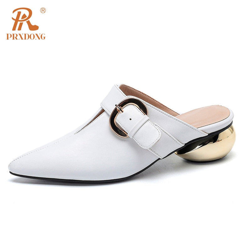 Classics Cross-tied Women's Pumps Genuine Leather Round Toe Platform Med Heels Retro Dress Party Casual Lady Shoes Footwear 42 white new