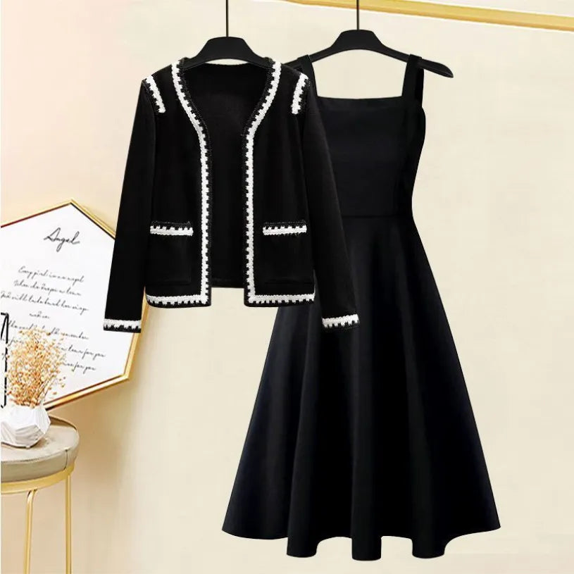 Spring/Summer Korean Edition Skirt Women's New Fashion Versatile Style Top Coat Casual Slim Skirt Two Piece Set