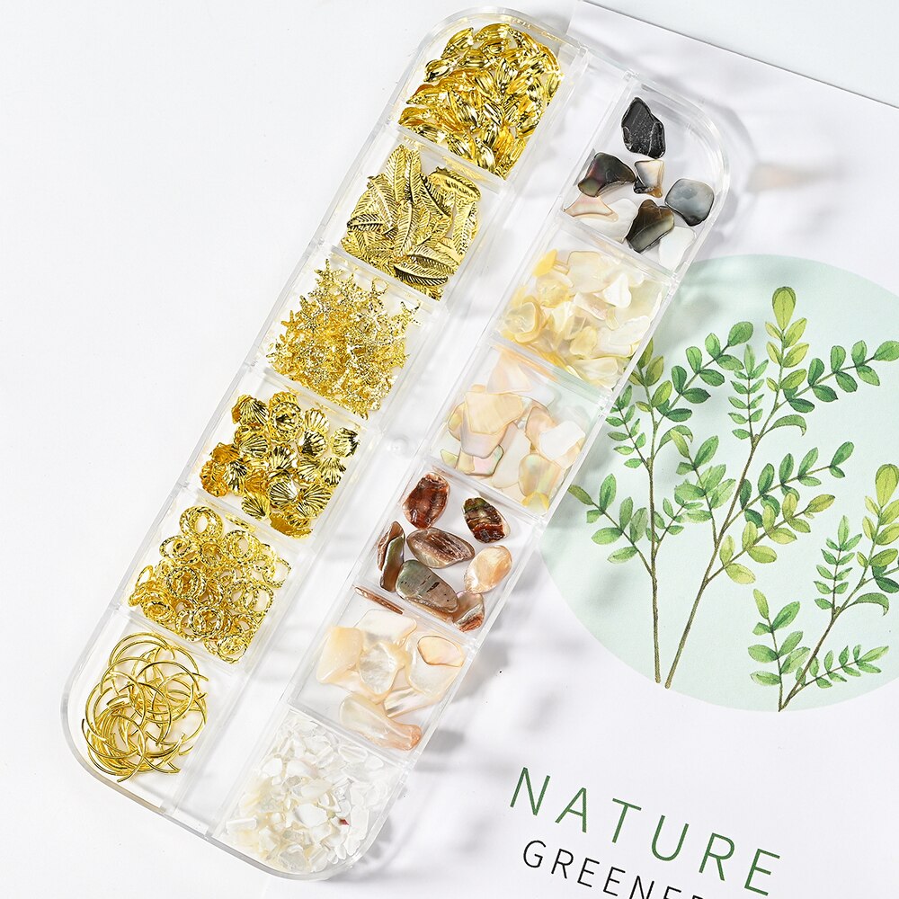 Nail Art Aurora Shell Flakes Abalone Nails Charms 3D Irregular Slice Shell Stone Sequins Nail Art Decoration Manicure Accessory PH031