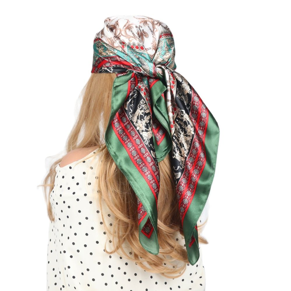 Silk Scarves Luxury Brand Spring Summer Women Head/Hair Scarf 90X90cm Fashion Hijab Bandana Cheveux Foulard Femme