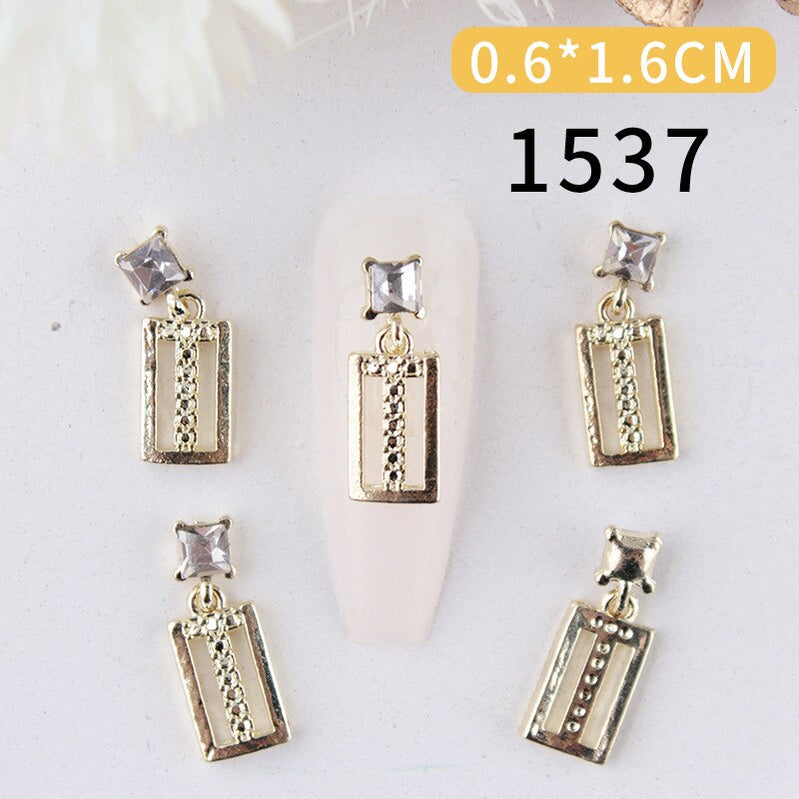 Nail Charms Pearl Decoration For Press On Fake Nail Accessories Pendant Super Sparkling Zircon Nail Parts Manicure Professionals 1537