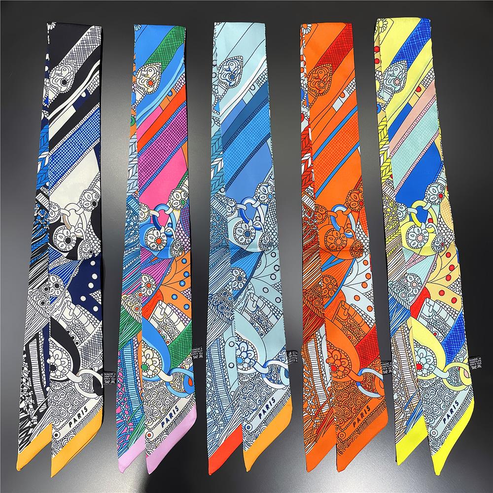 Korean Fashion New Women's Twill Decorative Ribbon Small Scarf Binding Bag Handle Ribbon Hair Band Small Scarf Headband