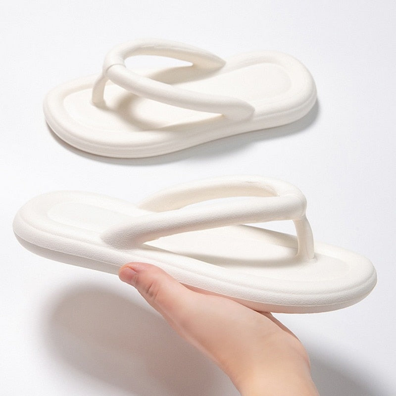 Slippers Men Flip Flops Beach Sandals Non-slip Casual Flat Shoes Slippers Indoor House Shoes for Men Outdoor Slides White