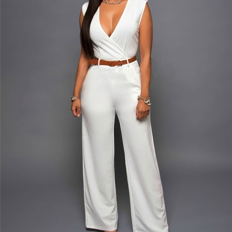 Newly Women Jumpsuit Lady Sleeveless Romper Female jumpsuit Bodysuit Bodycon Party Streetwear Outfit Clothes Party Playsuit White