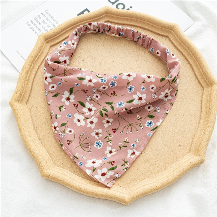 Chiffon Printing Flower Bandana Hair Scarf Headband for Women Vintage Long Ribbon Scrunchie Beach Bandanas Hair Accessories 6