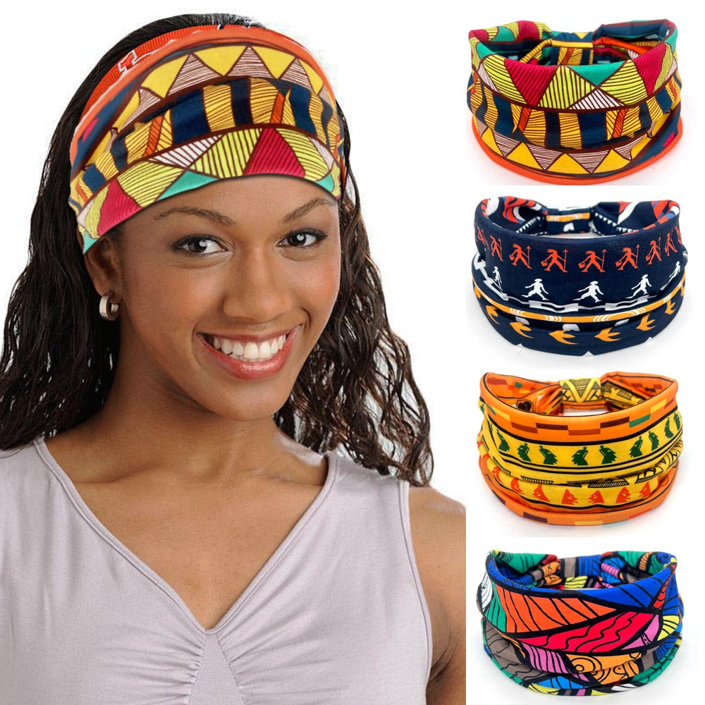 New African Pattern Print Headband for Women Twist Style Hair Band Ladies Salon Make Up Head Wrap Headwear Turban Girls Accessor