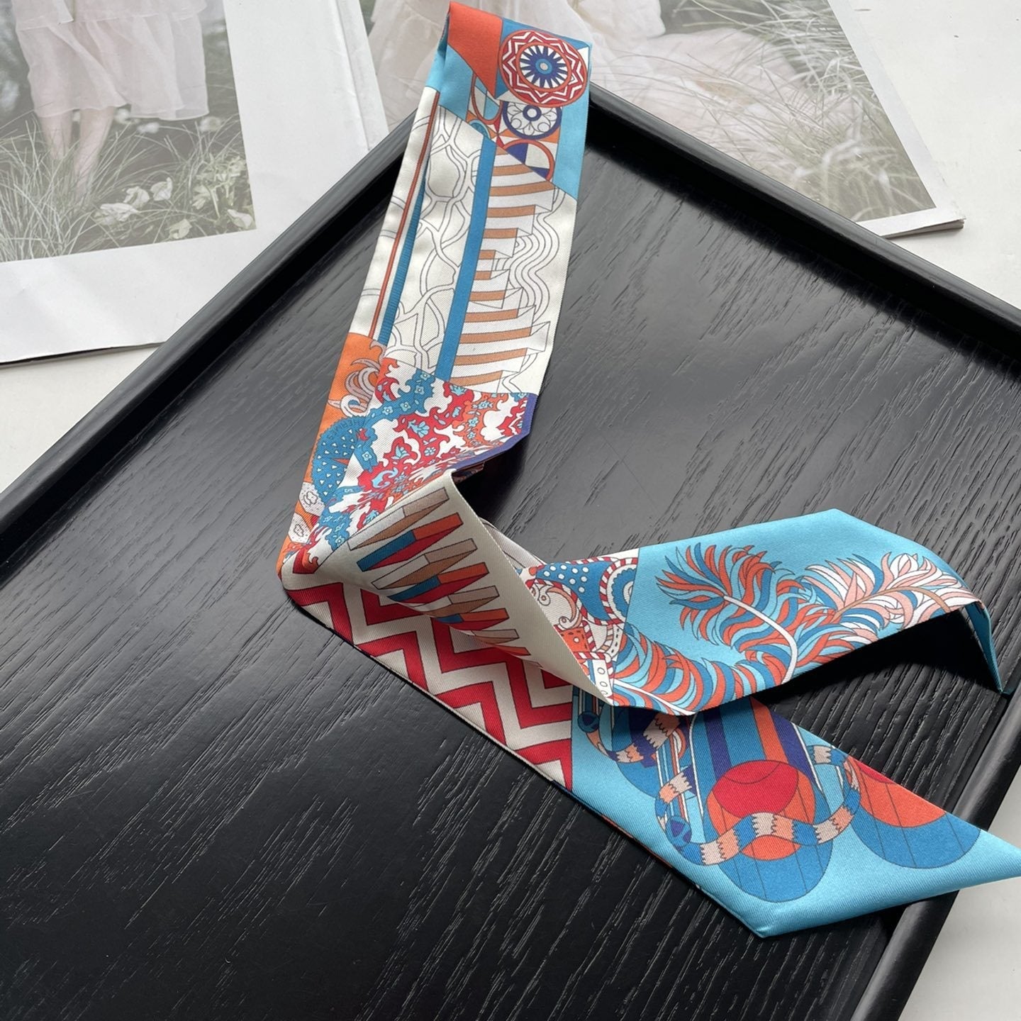 Mulberry silk silk tie bag long silk scarf star internet celebrity same style suit scarf streamer headband 4 5X 86CM