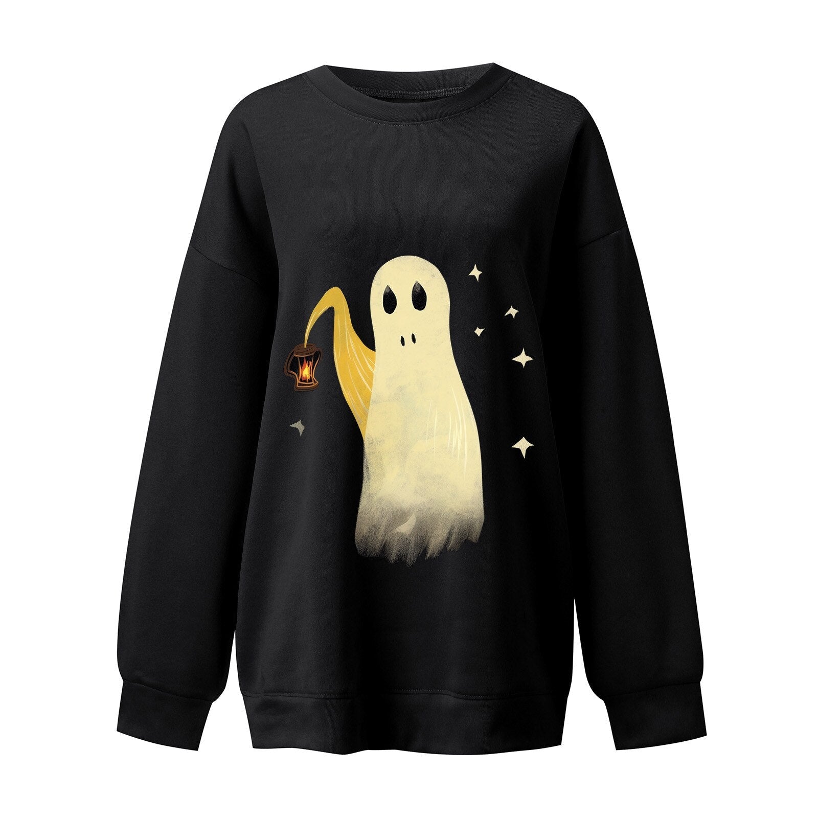Halloween Sweatshirt Grimace Sweatshirts Ghosts Sweater Personality Women Sweatshirts Round Neck Sudadera Long Sleeve Outfits