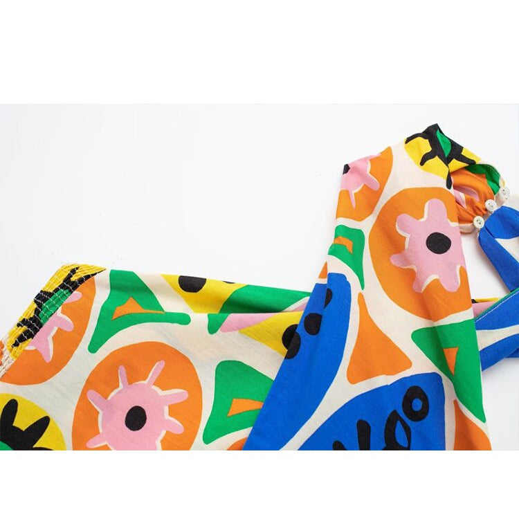 KJMYYX 2023 Fashion Summer Print Skirt Sets For Women Female Causal Halter Sleeveless Camisole Tops A-Line Mid-Calf Skirt