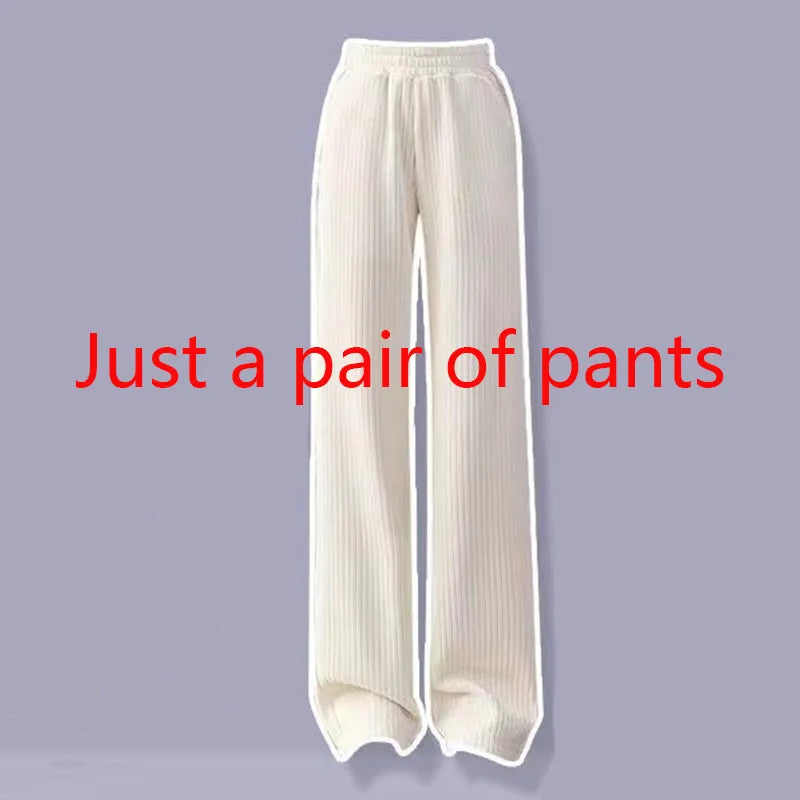 Autumn and Winter Set Women's New Korean Knitted Sweater Women's Underlay Casual Pants Three Piece Set Winter Clothes Women pants