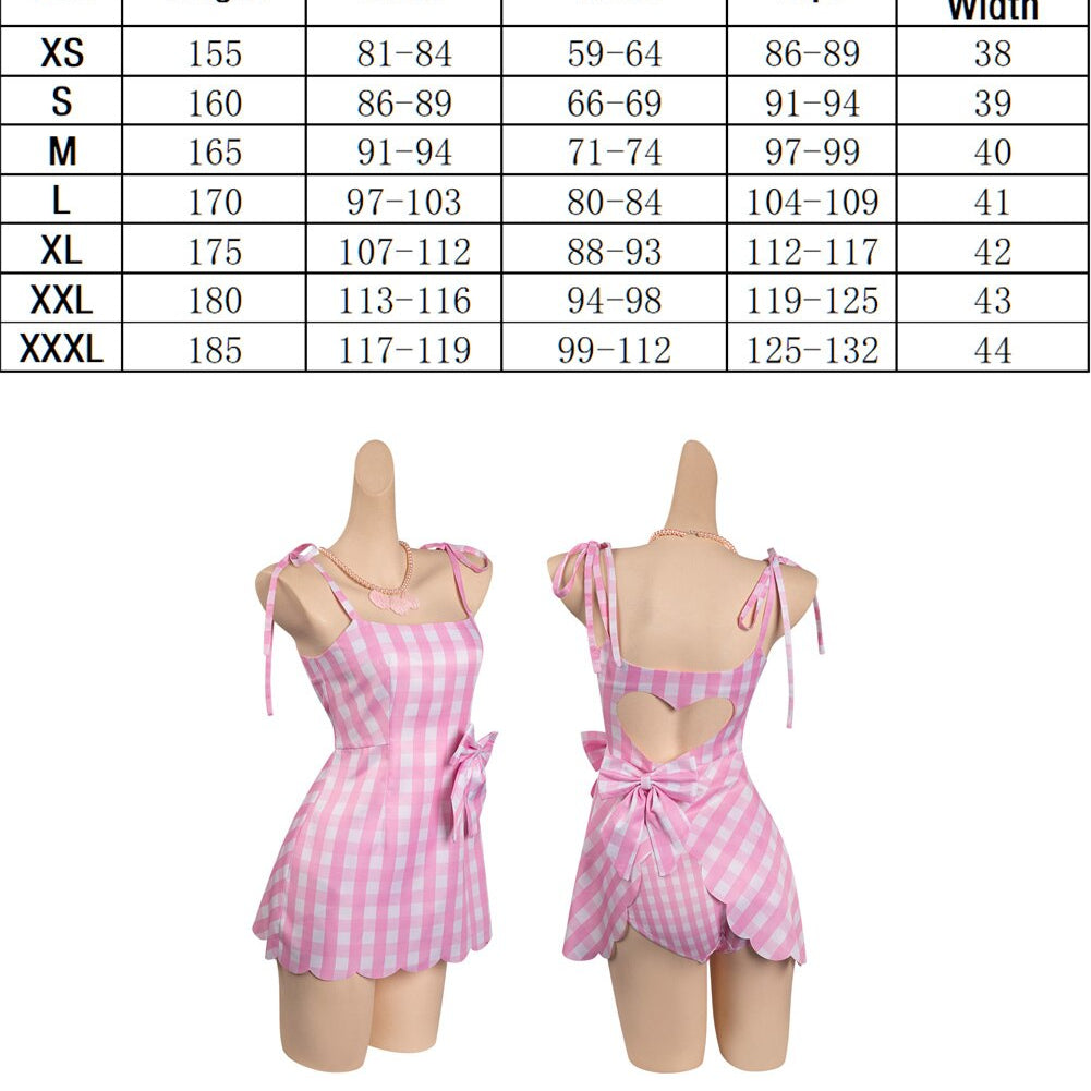 Margot Cosplay Pink Plaid Dress Up Hat Women Costume Movie Roleplay Fantasia Halloween Party Clothes For Disguise E