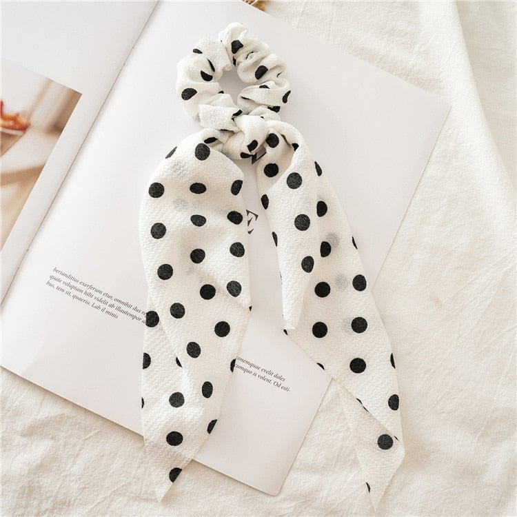 Chiffon Printing Flower Bandana Hair Scarf Headband for Women Vintage Long Ribbon Scrunchie Beach Bandanas Hair Accessories 46