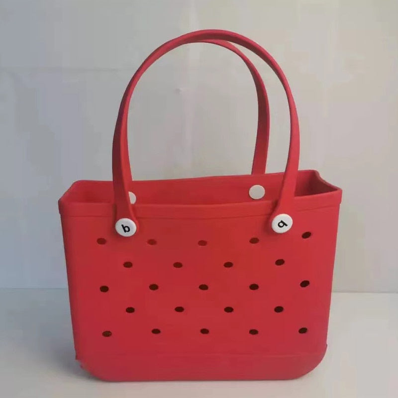 Rubber Beach Bags Waterproof Sandproof Large Size Outdoor EVA Portable Travel Bags Washable Tote Bag For Beach Sports Market Red