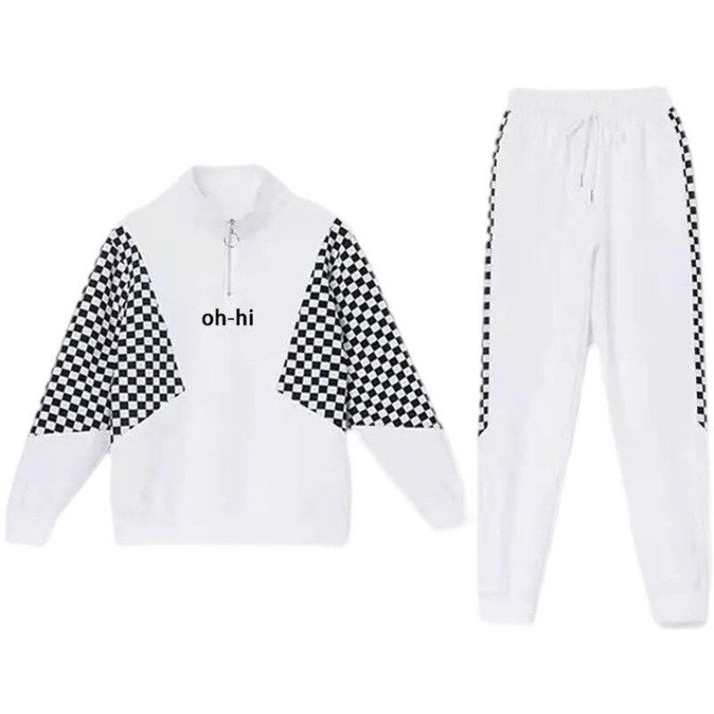 Women Clothing Set Long Sleeve Autumn Winter Sweatshirt+Pants 2Pcs Suit Casual Sportswear Letter Female Fashion Streetwear