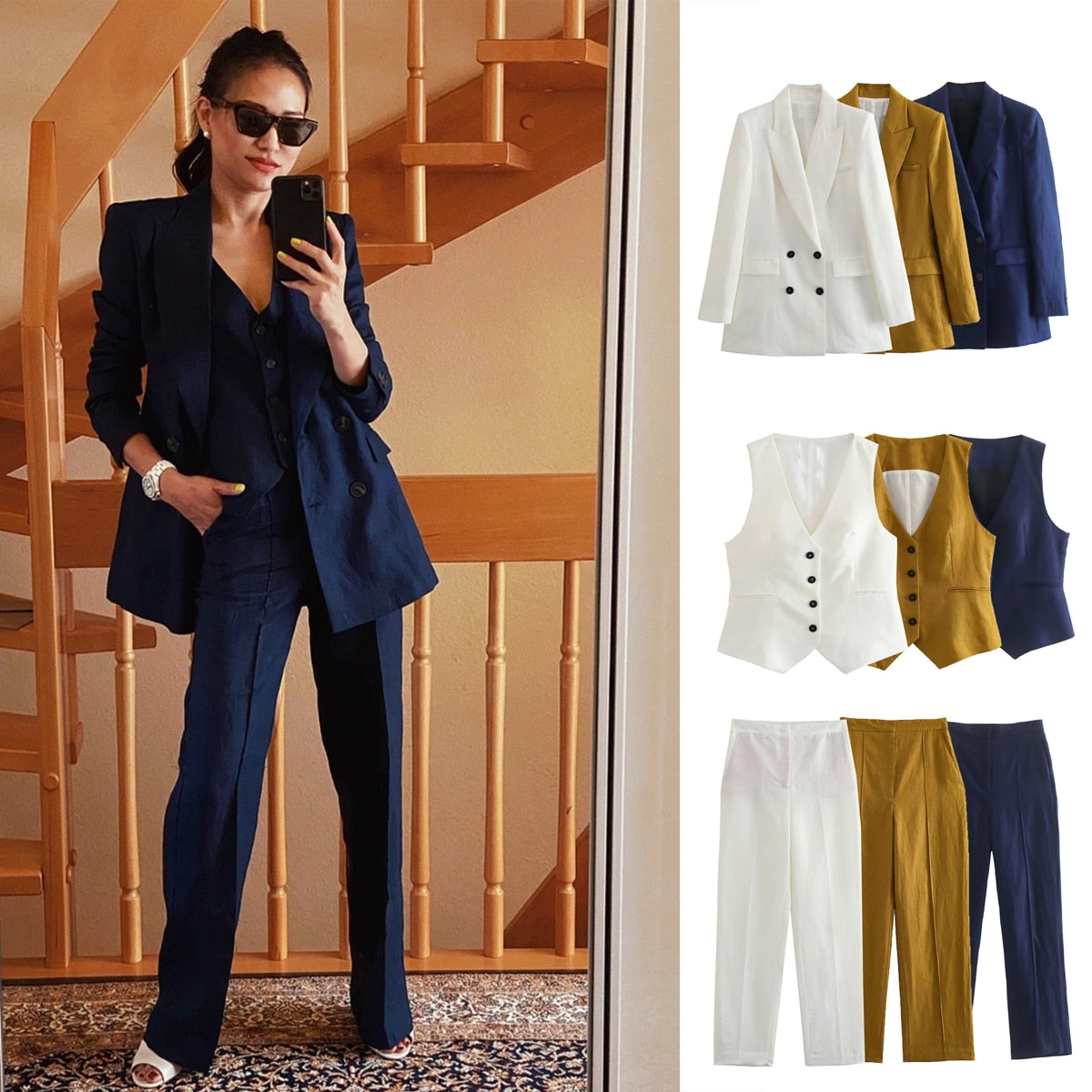 Fashion Women's Suit Set Autumn Outfits for Women Women's Suits Set 2 Elegant Pieces Woman Pants Chic Trouser Blazer