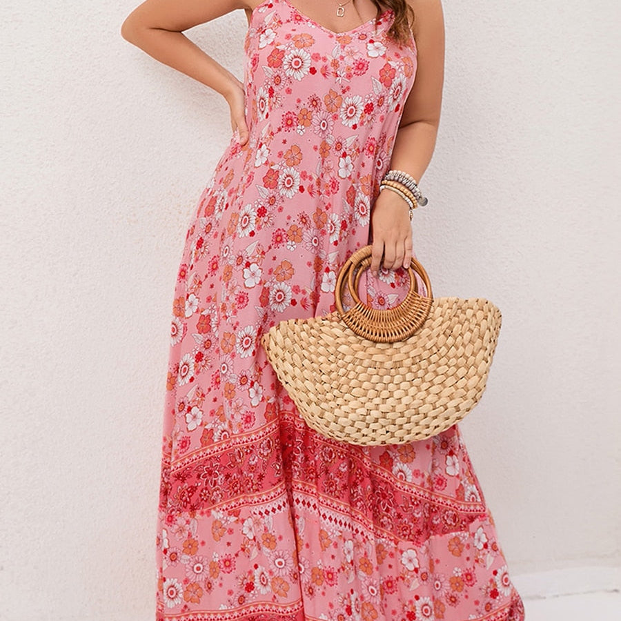 Finjani Women's Dress Plus Size Cami Dresses Summer Backless Maxi Dress Floral Print Formal Party Dresses 2023 453 Spain