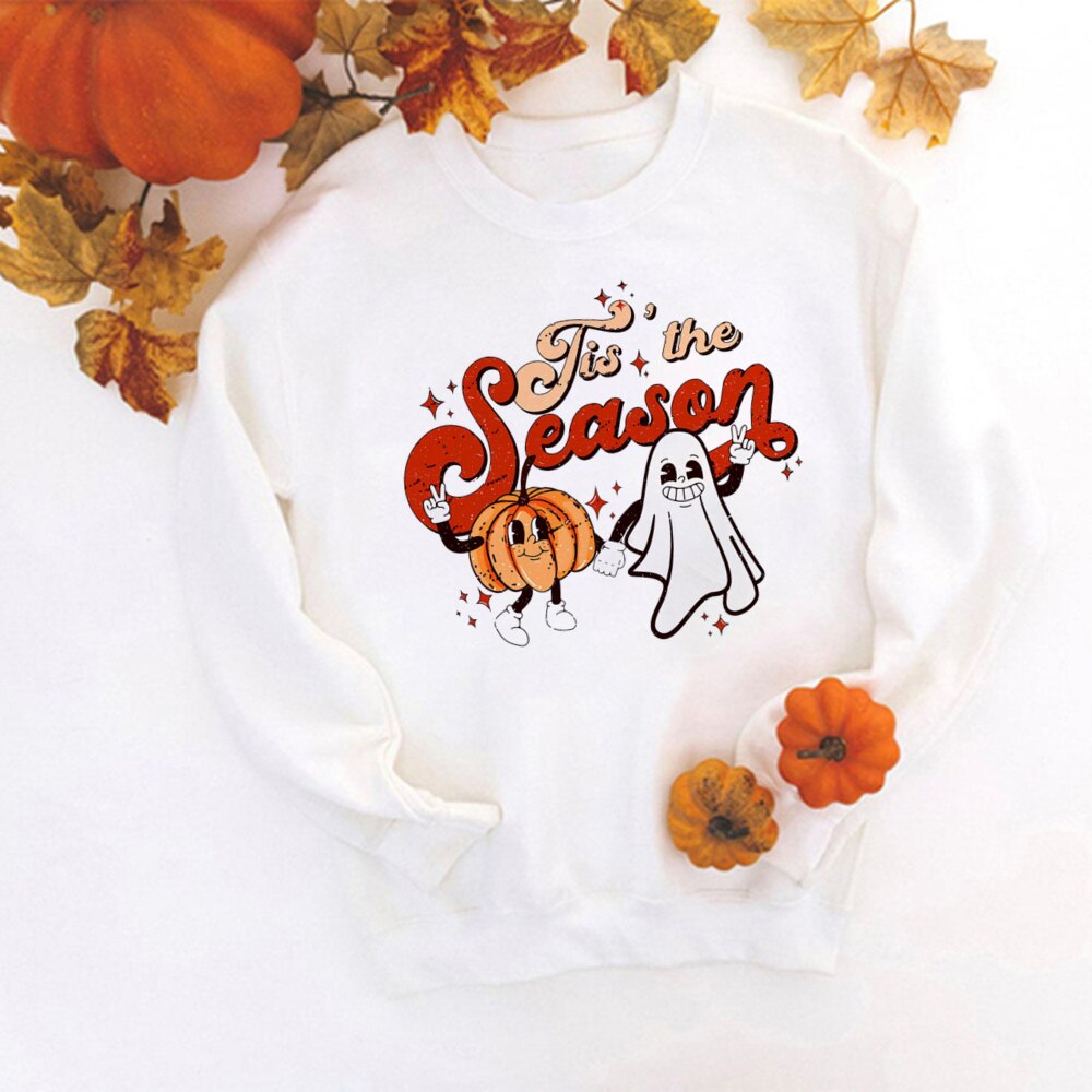 Fall Coffee Shirt Cute Fall Sweatshirt Halloween Pumpkin Spice Shirt Womens Fall Sweater Tis The Season Halloween Party Tee TM136944-USWWH