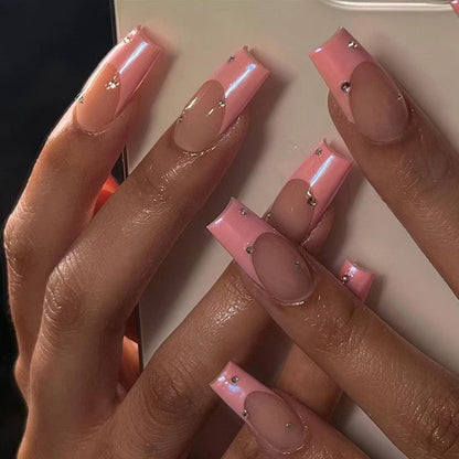 Fake Nails Heart Pattern Full Cover Fake Nails DIY Glue Press On Nails Nail Supplies For Professionals
