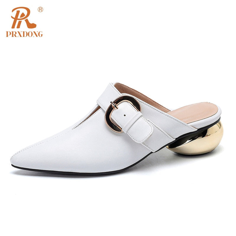 Classics Cross-tied Women's Pumps Genuine Leather Round Toe Platform Med Heels Retro Dress Party Casual Lady Shoes Footwear 42