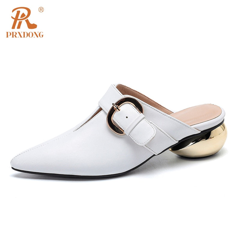 Classics Cross-tied Women's Pumps Genuine Leather Round Toe Platform Med Heels Retro Dress Party Casual Lady Shoes Footwear 42