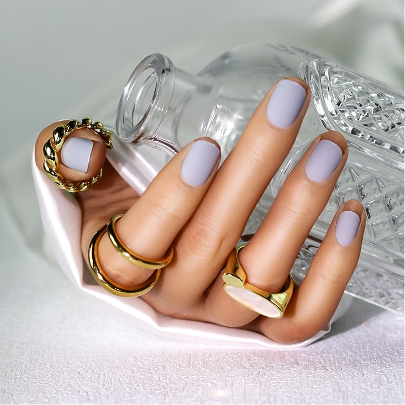 Navolution 24Pcs/Set DIY Manicure Wearable Fake Nails press on Detachable Finished Fingernails Ballet Square Head Almond Short 2