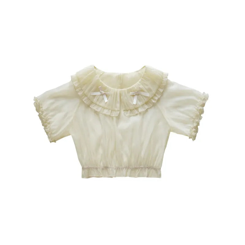 Japanese Victorian Lolita Dresses Women Gothic Cute Lace Bow Y2k Tank Tops Tiered Love Cake Skirt Suit Kawaii Sweet Lolita Sets yellow shirts