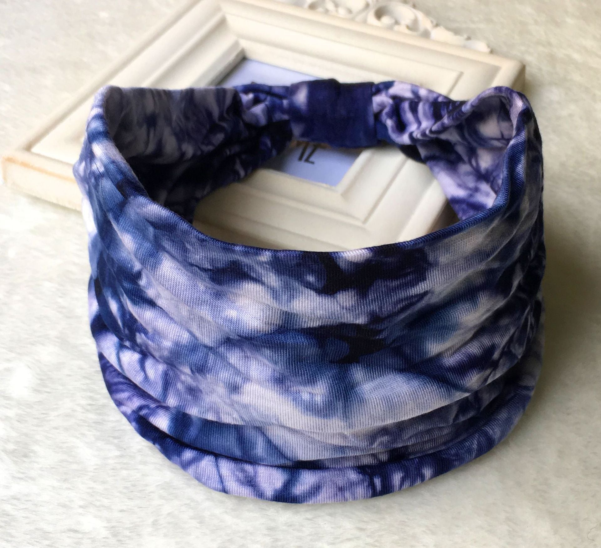 New Tie Dye Turban Sport Hair Sweatband for Women Men Colourful Knot Stretchy Wide Headbands Yoga Bandana Hairbands Bandages 16