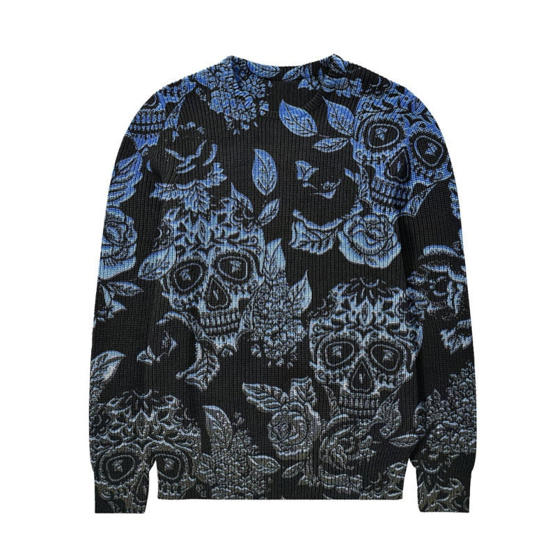 Fashion Hip Hop Streetwear Men's Sweater Autumn Winter New Coats Men Sweaters Halloween style Male Knitted Pullover Unisex