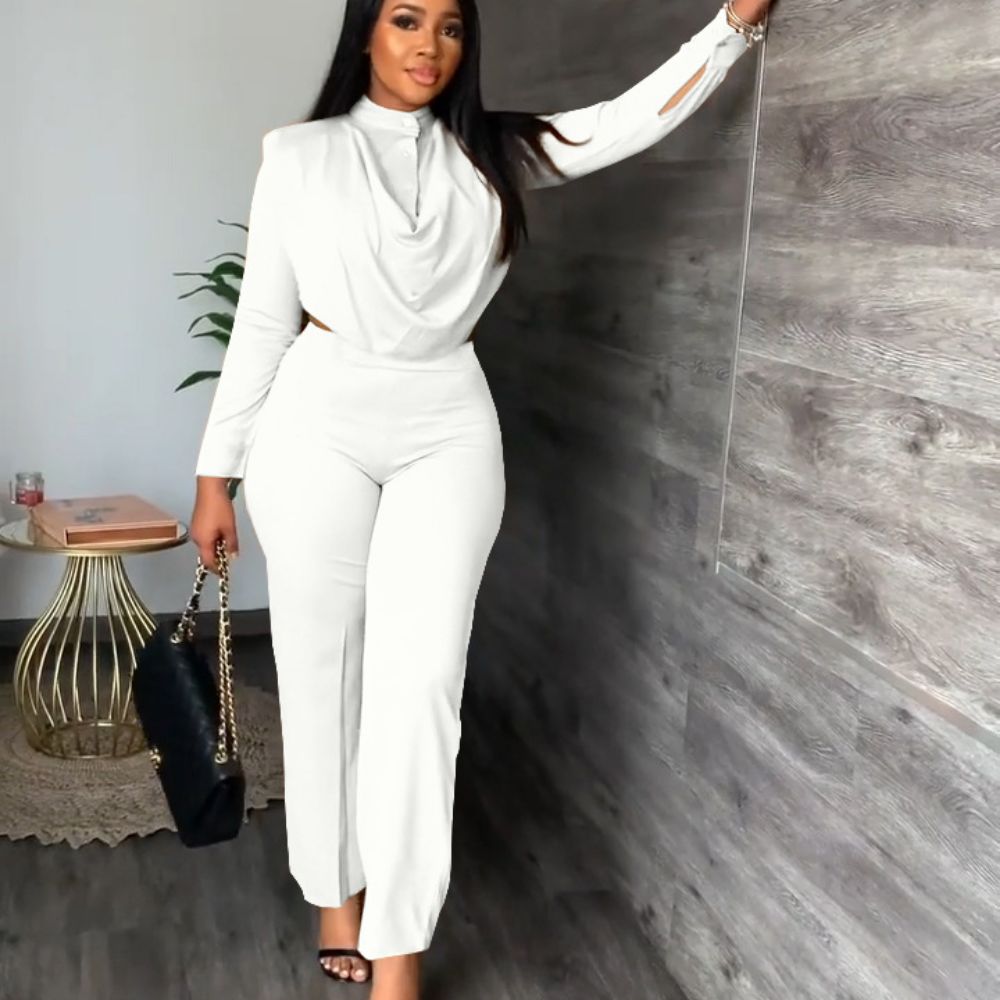 Elegant Fall Two Piece Sets Women pakaian crop top office setelan wanita plus pakaian ukuran 2 potong loungewear untuk wanita