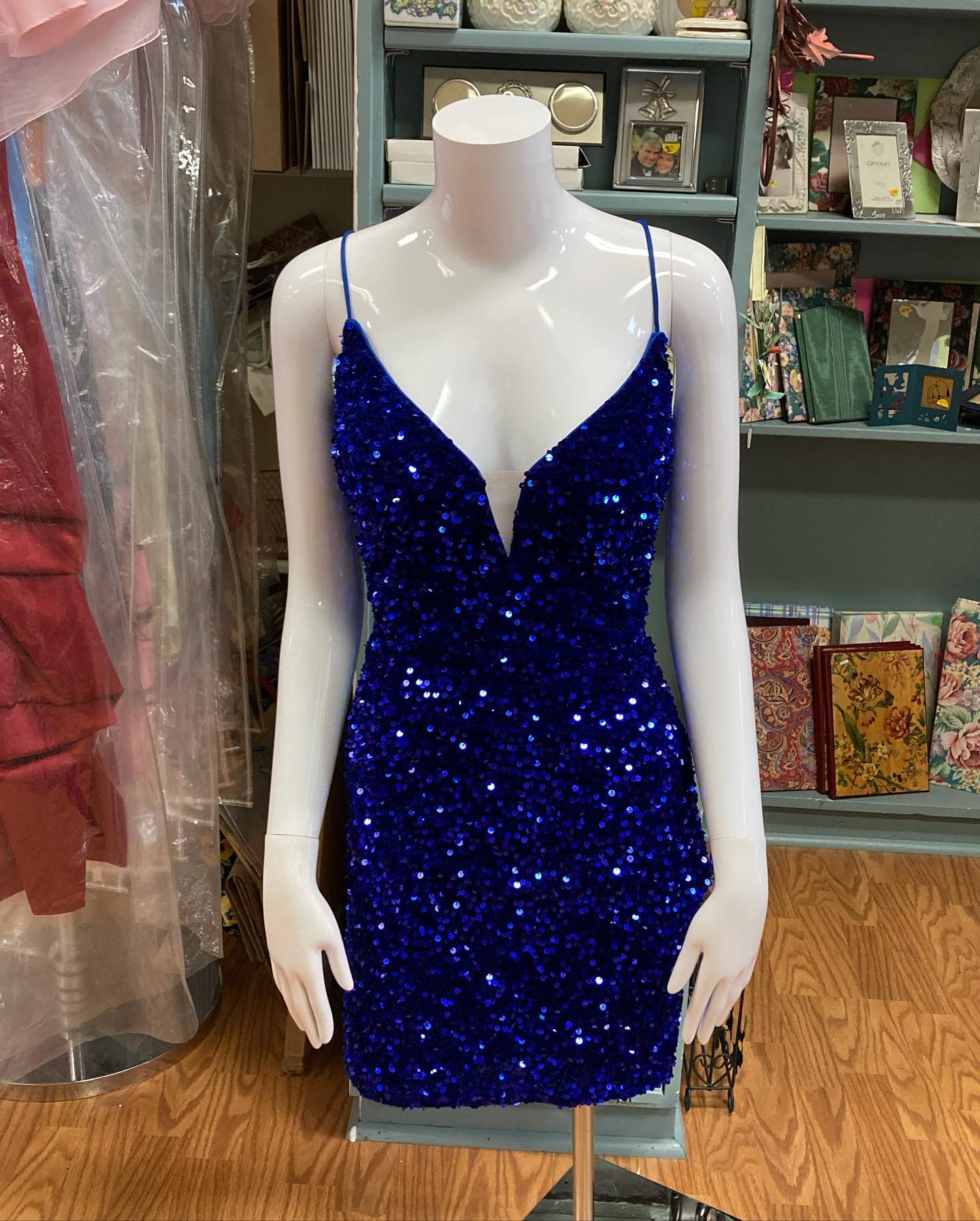 Sequin Velvet Cocktail NYE Dress Sexy Lady Short Formal Event Homecoming Party Gown Club Night Hoco Gala Interview Red Blue Blue